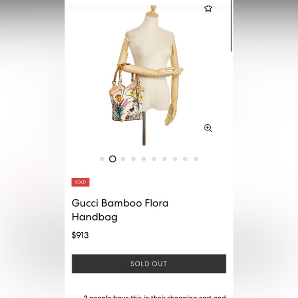 🥳SOLD🥳Gucci🌺Bamboo Floral Bag - Picture 10 of 11